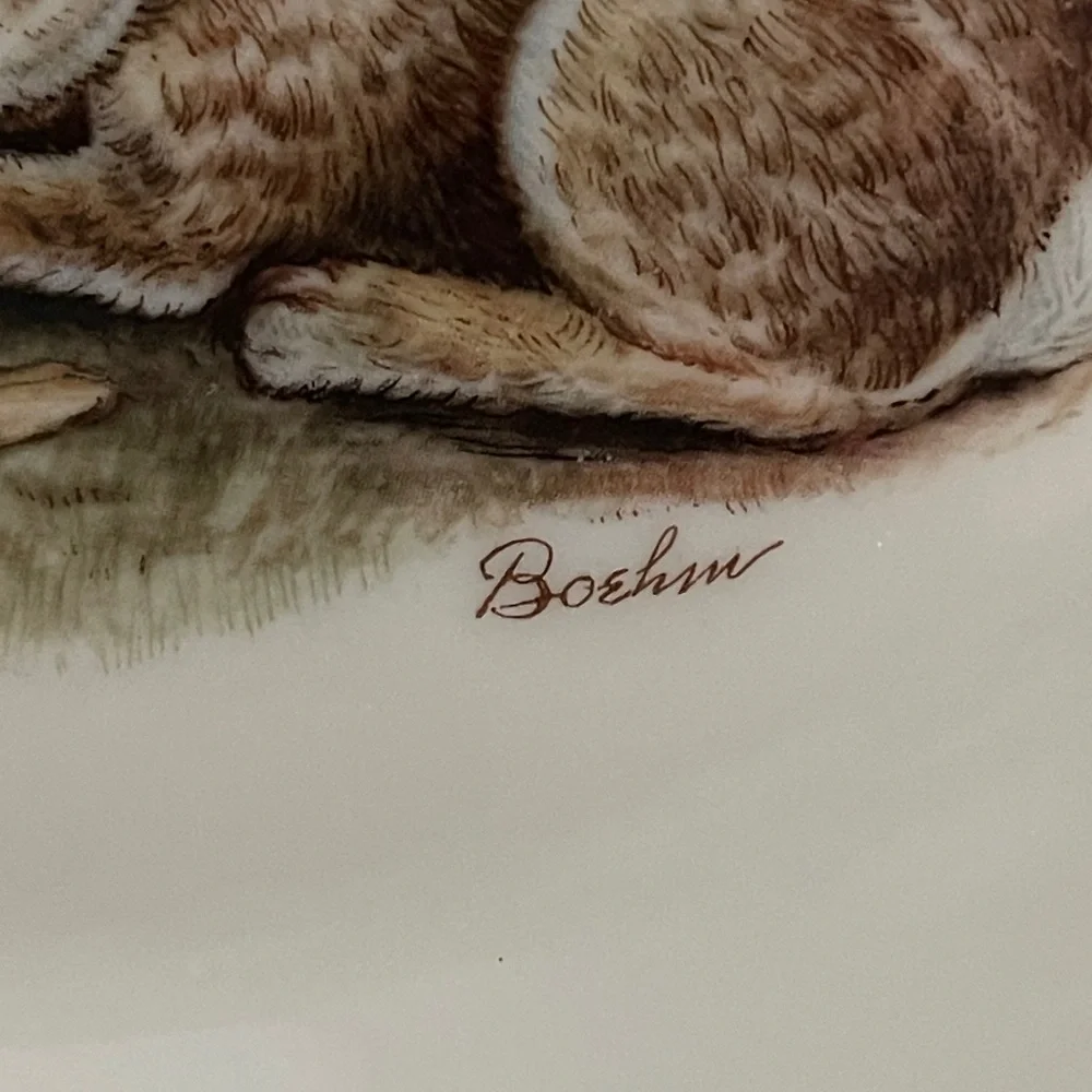 Lenox Boehm Woodland Wildlife Cottontail Rabbits collector plate